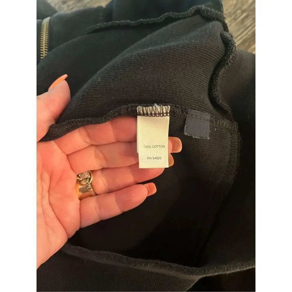Banana Republic Black Heavy Full Zip Sweatshirt Jacket sz L EUC
